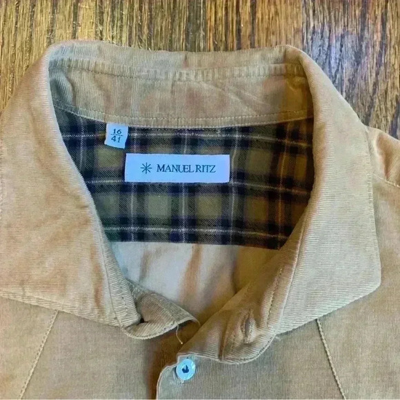Manuel Ritz Men’s Babycord Corduroy Button Down Shirt EUR Size 41 / US L - Picture 2 of 7